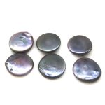Wholesale 15-19mm Black Natural Large Flat Round Coin Pearl,Sold by Piece
