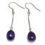 Wholesale 7-8mm Single Violet Pearl Drop Earring with 925 Silver Hook