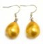 Wholesale 12x16mm Yellow Raindrop Shell Pearl 925 Sterling Silver Earring