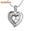 Wholesale 925 Sterling Silver Romantic Double Love Heart Cage Pendent