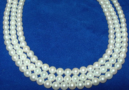 16 inches AAA 7.0-7.5mm Round White Akoya Pearls Loose Strand