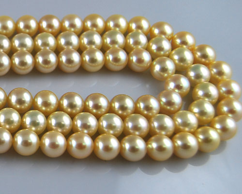 16 inches AAA 8.0-8.5mm Round Golden Akoya Pearls Loose Strand