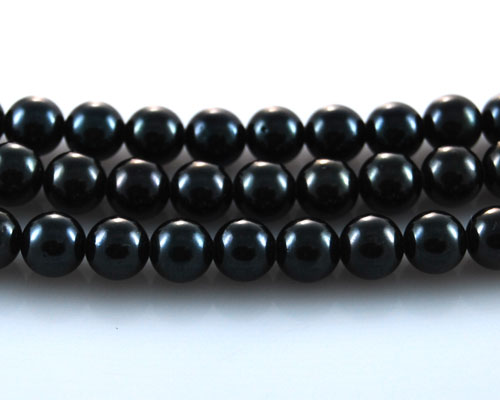 16 inches AAA 6.5-7.0mm Round Black Akoya Pearls Loose Strand