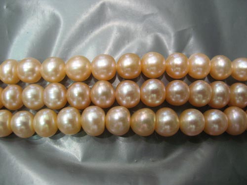 16 inches 6-7mm Pink Button Pearls Loose Strand