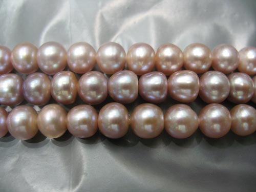 16 inches 10-11mm Lavender Button Pearls Loose Strand