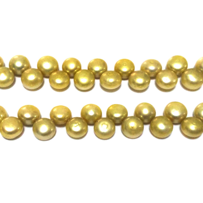 16 inches 7-8mm Champagne Button Pearls Loose Strand