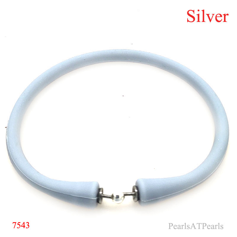 Wholesale Silver Rubber Silicone Band for DIY Bracelet