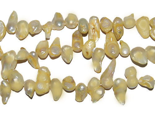 16 inches 8-13mm Light Gold Blister Pearls Loose Strand