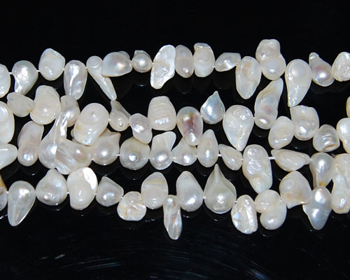 16 inches 8-13mm White Blister Pearls Loose Strand