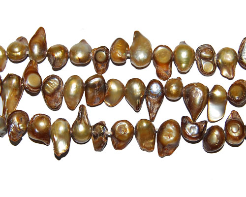 16 inches 8-13mm Coffee Blister Pearls Loose Strand