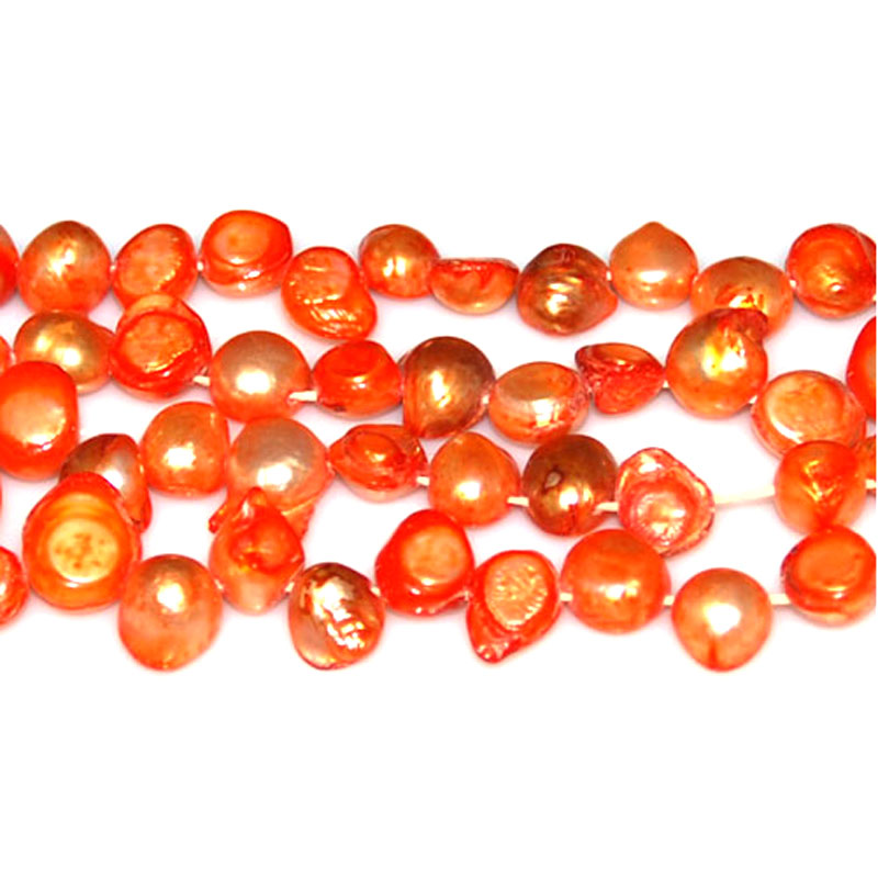 16 inches 8-13mm Copper Orange Blister Pearls Loose Strand