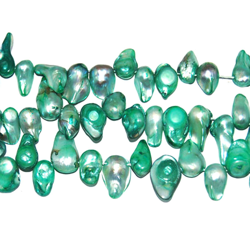 16 inches 8-13mm Light Green Blister Pearls Loose Strand