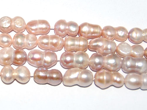 16 inches 10-11mm Lavender Peanut Baroque Pearls Loose Strand