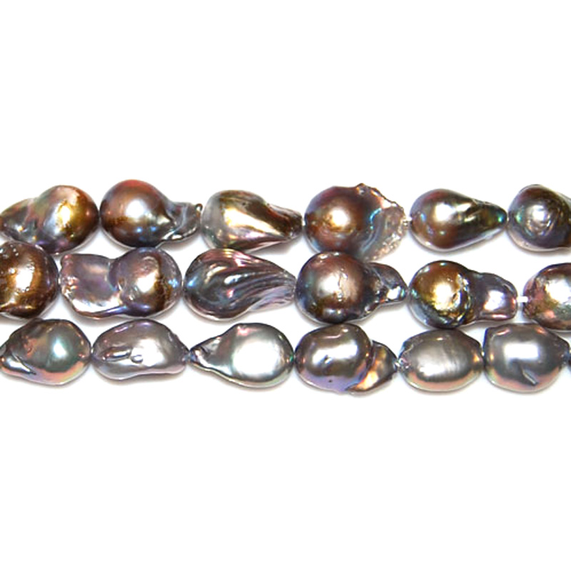 16 inches 15-17mm Nulceated Black Baroque Pearls Loose Strand