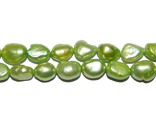 16 inches 8-9mm Green Freshwater Baroque Pearls Loose Strand