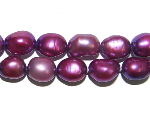 16 inches 8-9mm Purple Freshwater Baroque Pearls Loose Strand