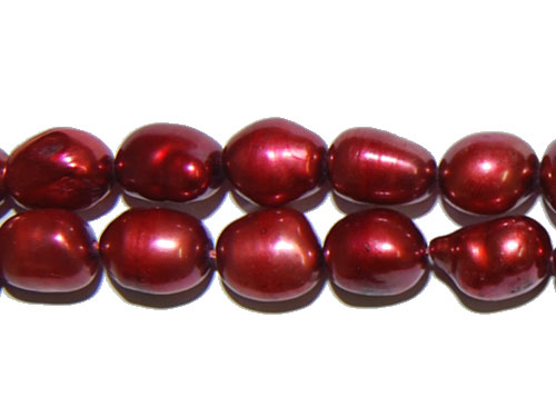 16 inches 8-9mm Red Freshwater Baroque Pearls Loose Strand