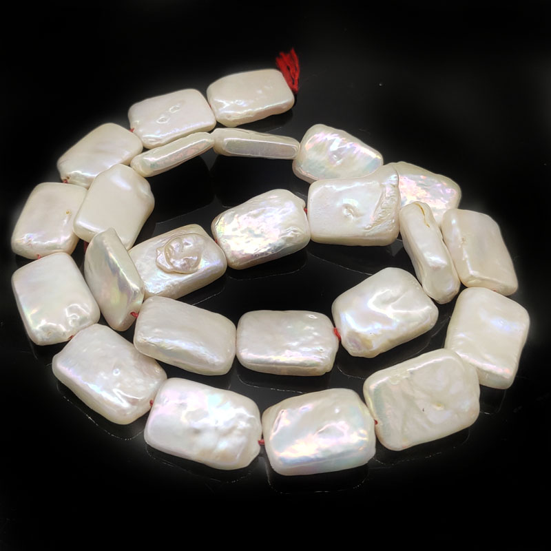 16 inches 12x16mm Rectangle Shaped Baroque Pearls Loose Strand