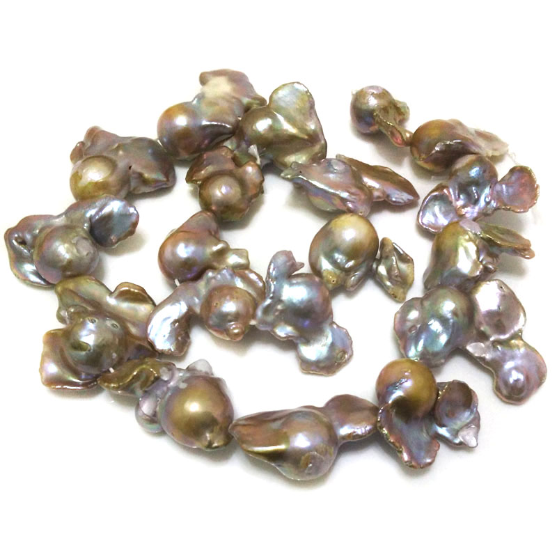 16 inches 20-35mm Natural Lavender Baroque Pearls Loose Strand