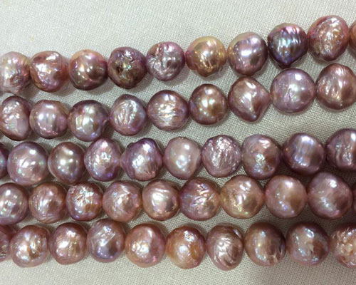 16 inches Natural Lavender Round Edison Baroque Pearls Loose Strand