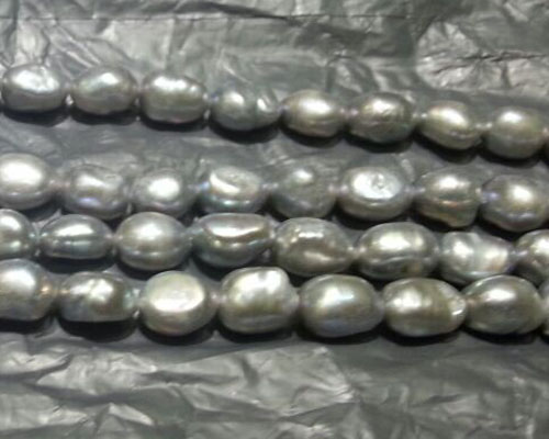 16 inches 8-9mm Gray Baroque Pearls Loose Strand