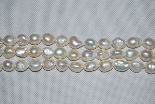 16 inches 12-15mm AA White Baroque Pearls Loose Strand