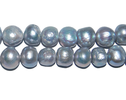 16 inches 13-15mm Silver Gray Baroque Pearl Loose Strand