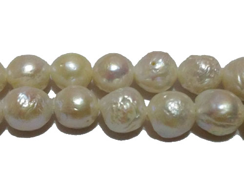 16 inches 9-10mm White Baroque Pearl Loose Strand