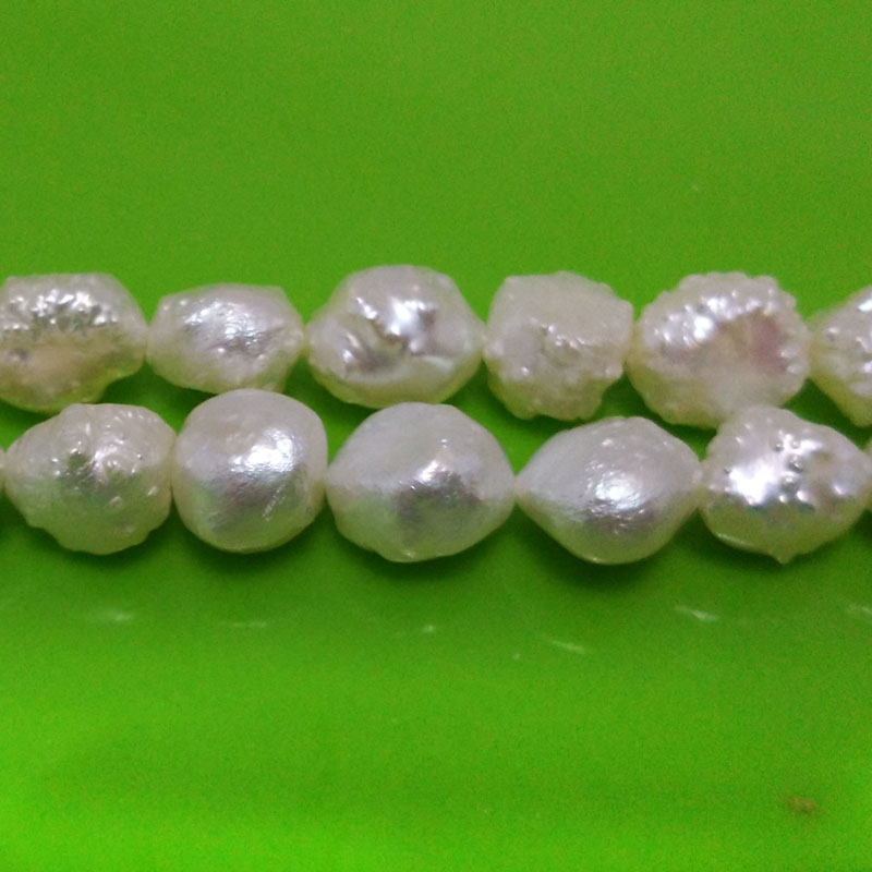 16 inches 10-11mm Natural White Drusy Baroque Pearls Loose Strand