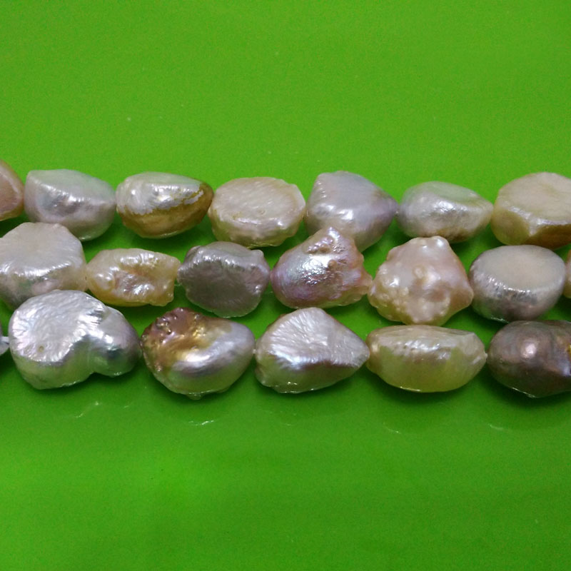 16 inches 12-13mm Natural Multicolor Drusy Baroque Pearls Loose Strand