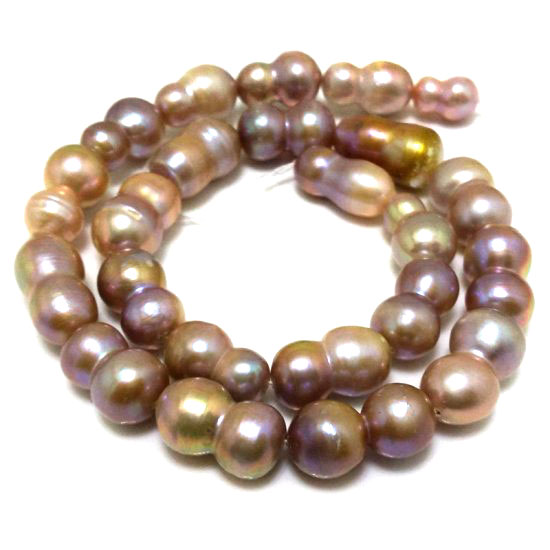 16 inches 13-20mm Natural Lavender Peanut Baroque Pearls Loose Strand