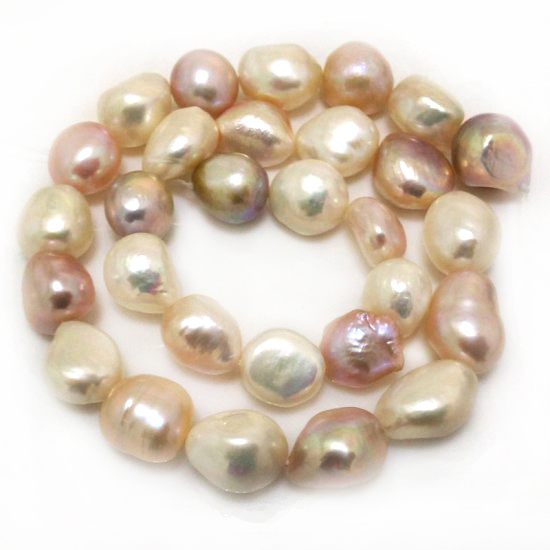 16 inches 12-17mm AAA High Luster Multicolor Baroque Pearls Loose Strand