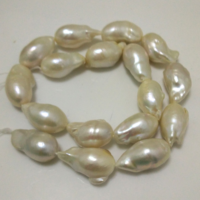 16 inches 20-25mm AA+ High Luster Natural White Drop Large Pearls Loose Strand