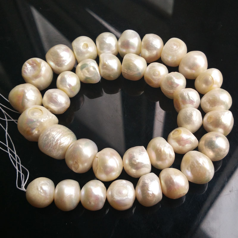 6-8mm Natural White Baroque Loose Wholesale Freshwater Pearl Strands Side  Hole Strap Chain - AliExpress