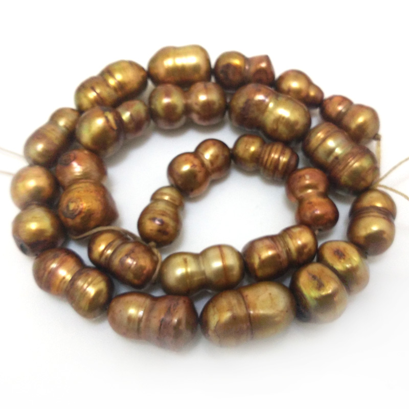 16 inches 13-20mm Coffee Natural Peanut Baroque Pearls Loose Strand