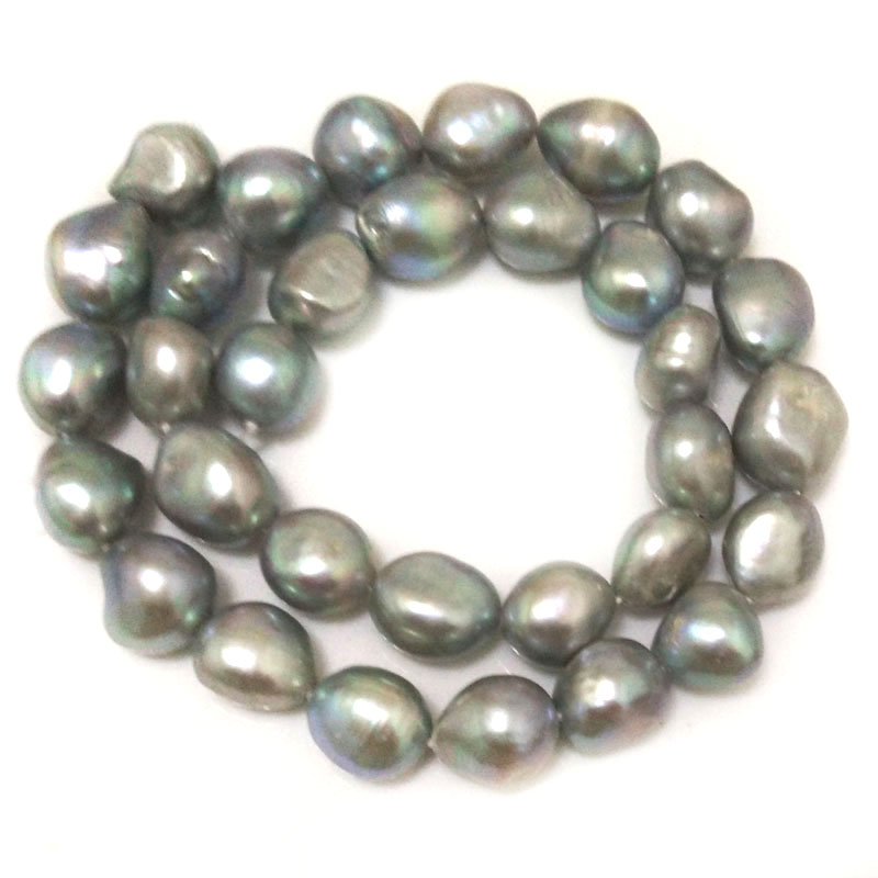 16 inches 11-13mm AA+ Silver Natural Baroque Pearls Loose Strand