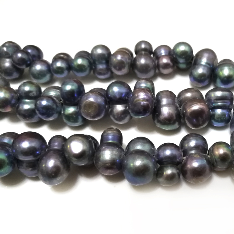 16 inches 10-20mm Black Vertically Drilled Baroque Peanut Pearls Loose Strand