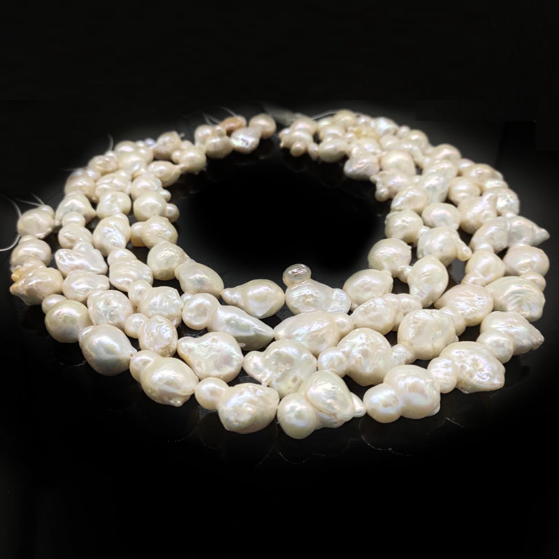 16 inches 15-25mm White Raindrop Baroque Pearls Loose Strand