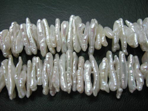 16 inches 6-20mm White Biwa Pearls Loose Strand