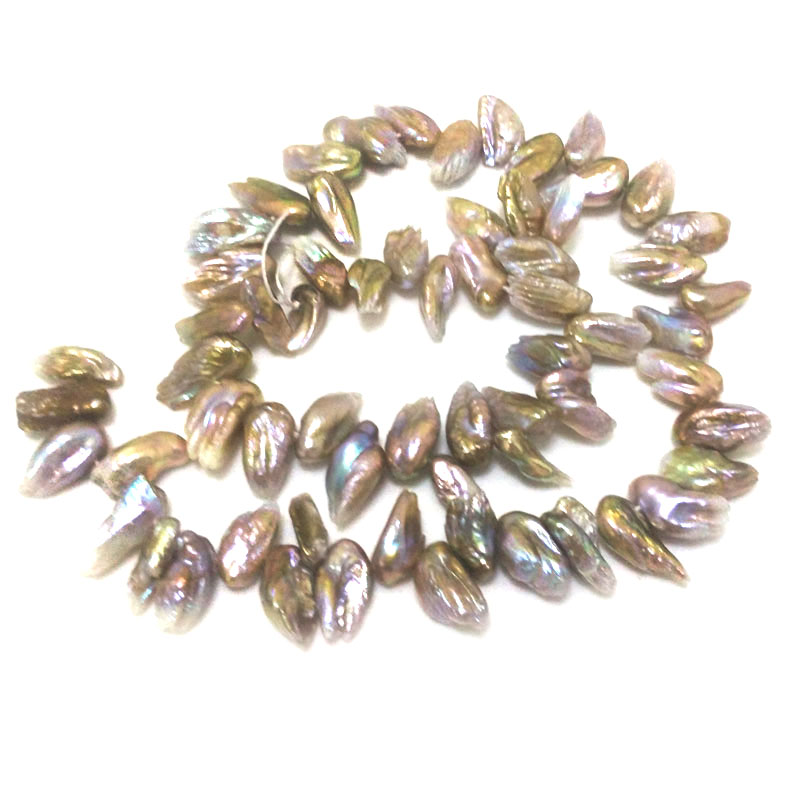 16 inches 12-16mm Natural Lavender Side Drilled Leaf Shaped Pearls Loose Strand