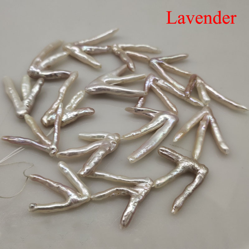 16 inches 40-50mm Center Drilled Lavender Claw Shaped Biwa Pearls Loose Strand