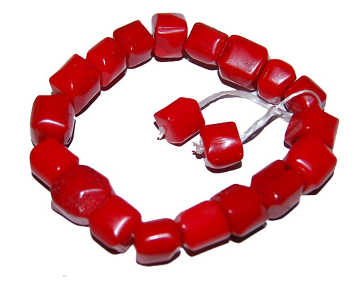 7 inches Stretch Style 10-11mm Red Drum Natural Coral Bracelet