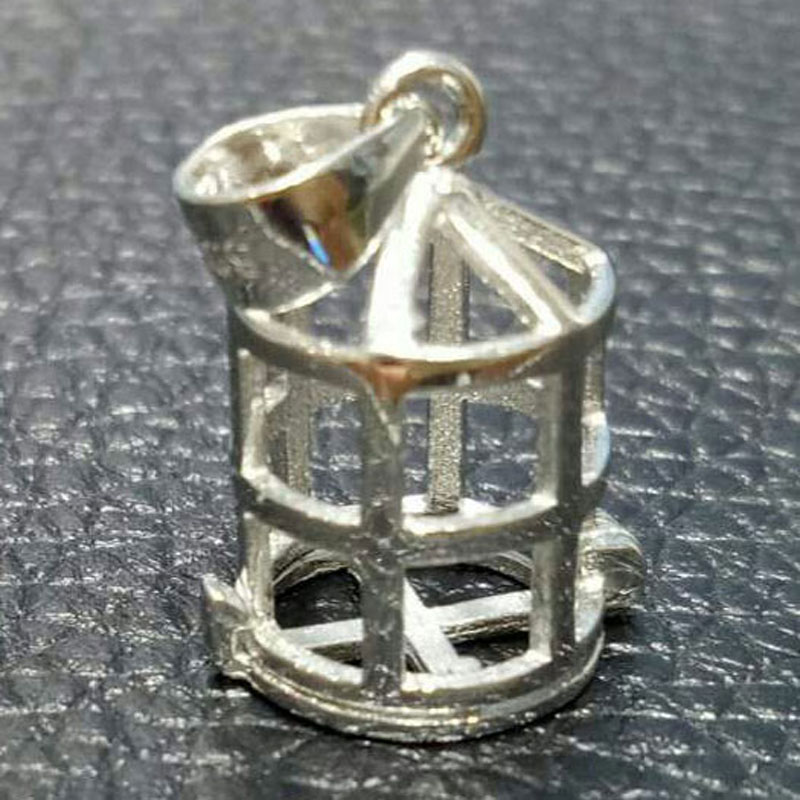 Wholesale Bird Cage Style 925 Sterling Silver Cage Pendent