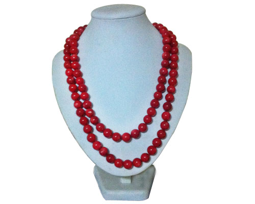 48 inches 12-13mm Red Round Natural Coral Chain Necklace