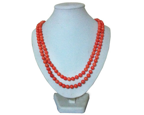 48 inches 9-10mm Pink Round Natural Coral Chain Necklace