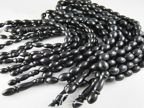 18 inches 10x15mm Black Coral Beaded Prayer Necklace