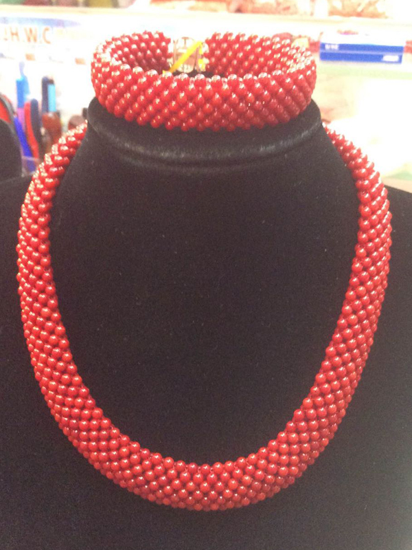 18 inches 3.5-4mm Red Flat Cord Style Necklace and 7.5 inches Bracelet