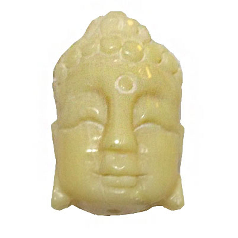 30-40mm White Buddha Head Carved Natural Coral Charm Pendant