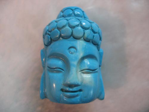 30-40mm Blue Buddha Head Carved Natural Turquoise Charm Pendant