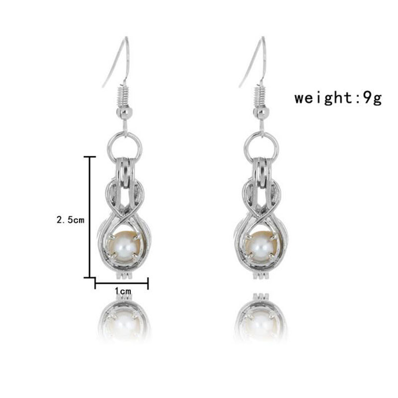 CP0044 Rhodium Plated Violin Style Cage Hook Earring